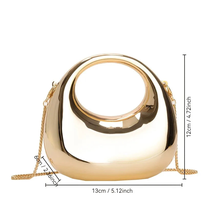Mini Golden Evening Bag Purses and Handbags Luxury Designer Shoulder Bags Funny Shape Party Wedding Acrylic Shiny Clutch Purse