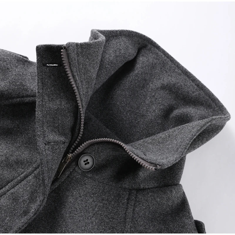 Fashion Short Woolen Coat For Women Stand Collar Full Sleeve Loose Zipper Jacket Female 2025 Spring Autumn Solid Lady Outwear