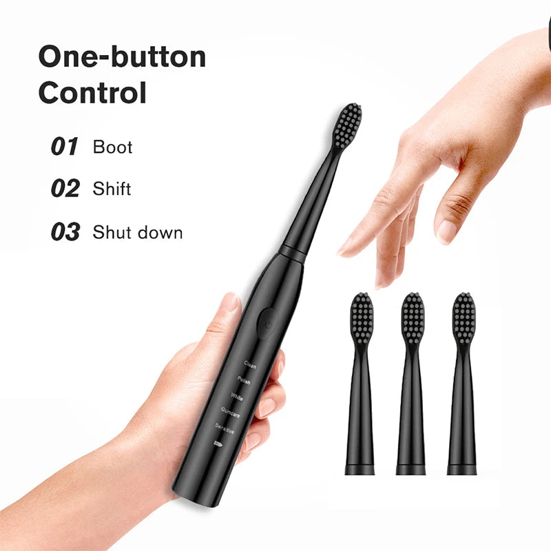 Sonic Electric Toothbrush 5-gear Mode USB Charging 4 colors IPX7 Waterproof Ultrasonic Rechargeable Soft Hair Adult Toothbrush