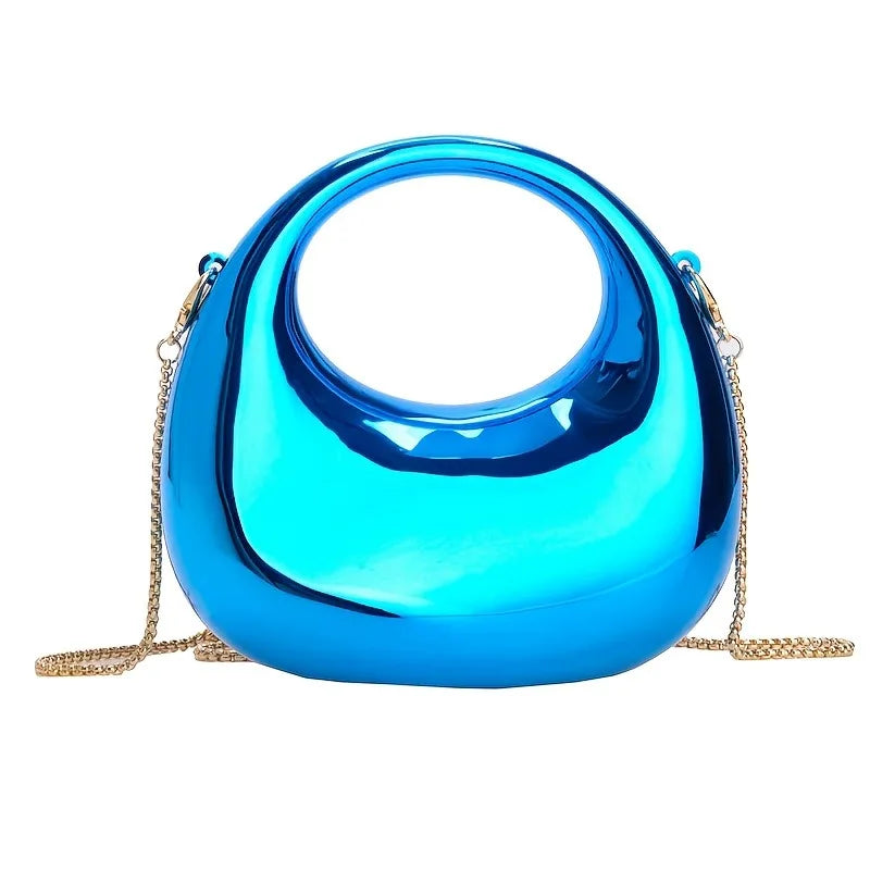 Mini Golden Evening Bag Purses and Handbags Luxury Designer Shoulder Bags Funny Shape Party Wedding Acrylic Shiny Clutch Purse