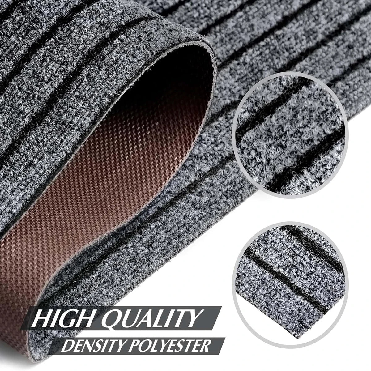 Non-slip door mat, solid color striped kitchen carpet floor mat, easy to clean suitable for hallway, kitchen, bathroom