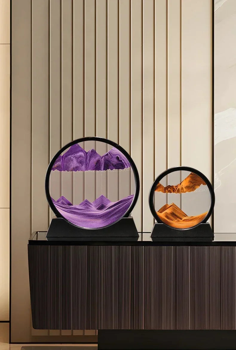 Sandscape Kinetic Sand Art Frame Quicksand 3D Dynamic Liquid Hourglass Moving Sand Painting Flowing Sand Office Home Decor Gifts
