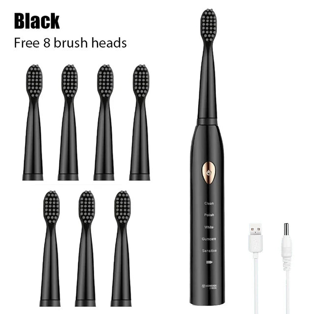 Sonic Electric Toothbrush 5-gear Mode USB Charging 4 colors IPX7 Waterproof Ultrasonic Rechargeable Soft Hair Adult Toothbrush