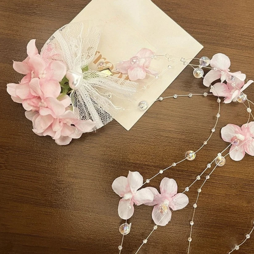 Lily Flower Grasp Clip Fresh Sweet Beach Flowers Claw Barrettes Acetic Acid Hair Clip Hair Commuter Side Hair Accessories