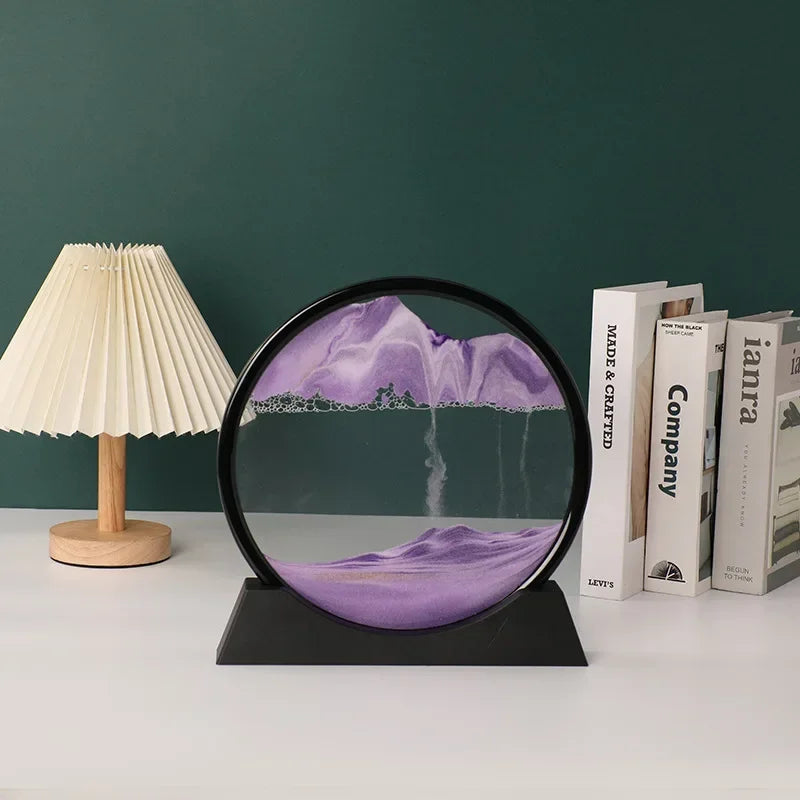 Sandscape Kinetic Sand Art Frame Quicksand 3D Dynamic Liquid Hourglass Moving Sand Painting Flowing Sand Office Home Decor Gifts