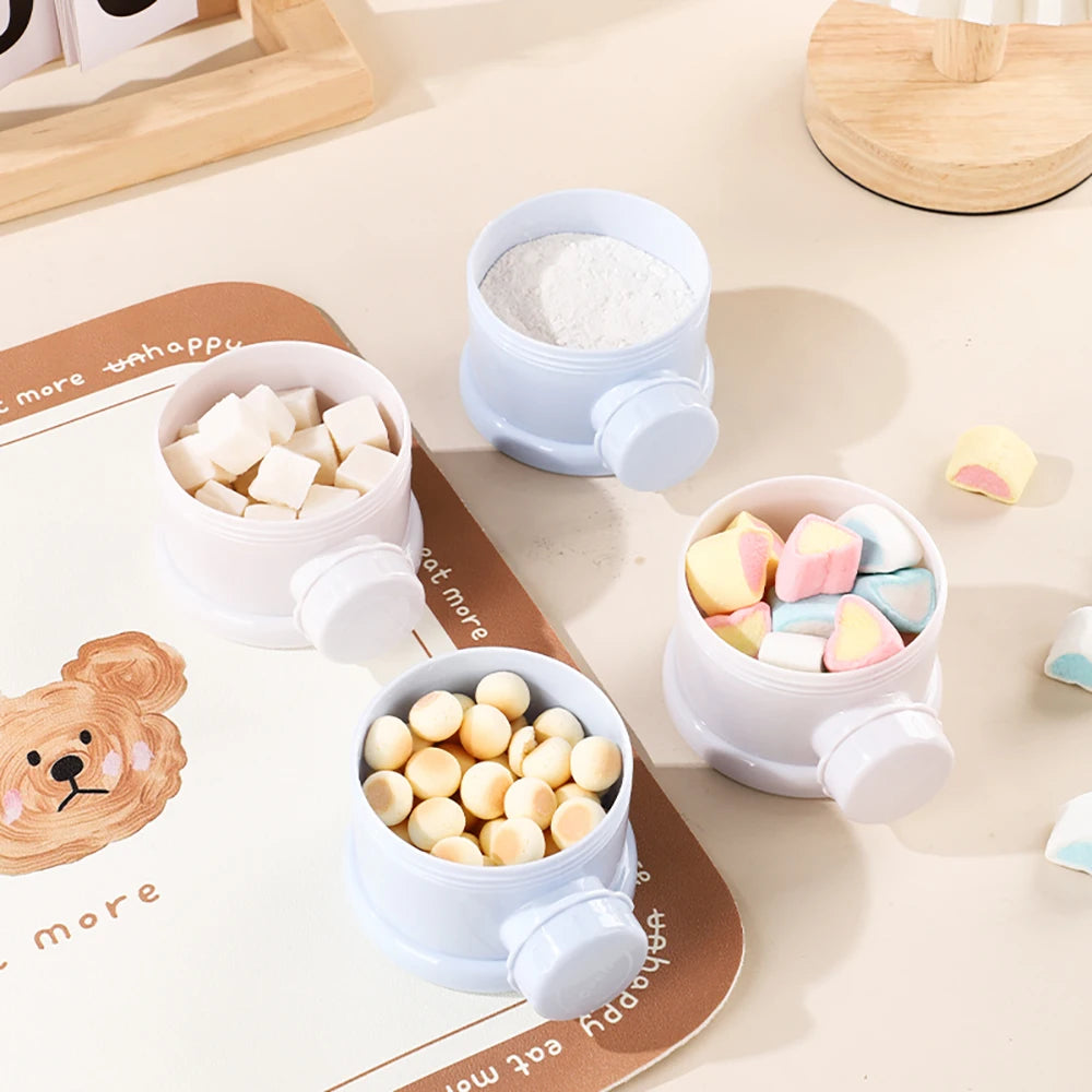 4Layer Bear Style Portable Milk Powder Box Multiple Openings Cereal Cartoon Infant Baby Food Storag Box Toddle Snack Container