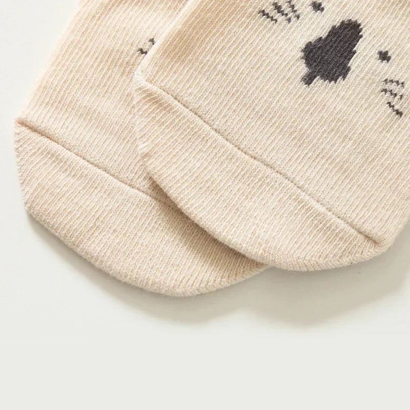 3/5 Pairs Baby Adorable Animals Pattern Non Slip Floor Socks, Breathable Casual Socks for Boys and Girls Kids Indoor Activities