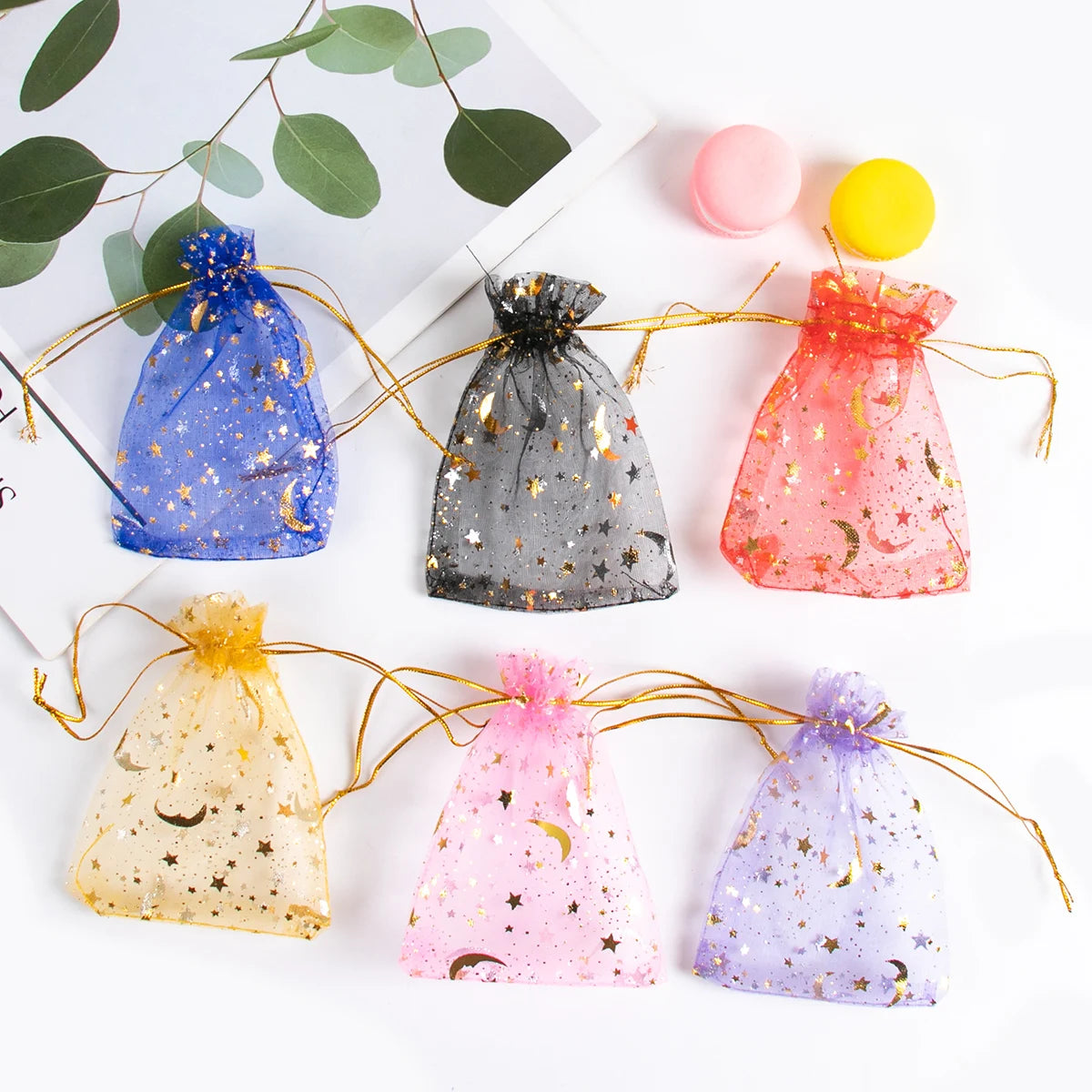 50pcs 7x9cm Gift Organza Bags Drawable Wedding Party Decoration Gift Bags Wedding Birthday Party Candy Gift Bags Packaging
