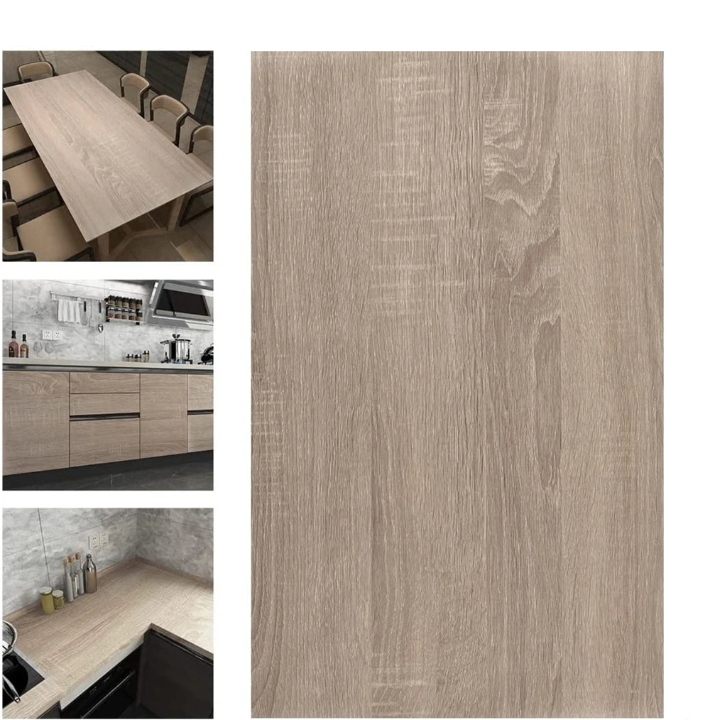 55cm Wide Self Adhesive Wood Grain Vinyl Wallpaper - Waterproof Home Decor Stickers for Door Wardrobe Cupboard Table Furniture