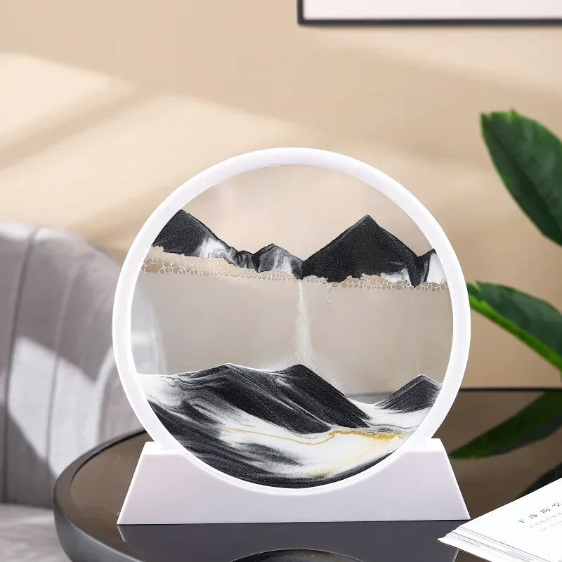 Sandscape Kinetic Sand Art Frame Quicksand 3D Dynamic Liquid Hourglass Moving Sand Painting Flowing Sand Office Home Decor Gifts