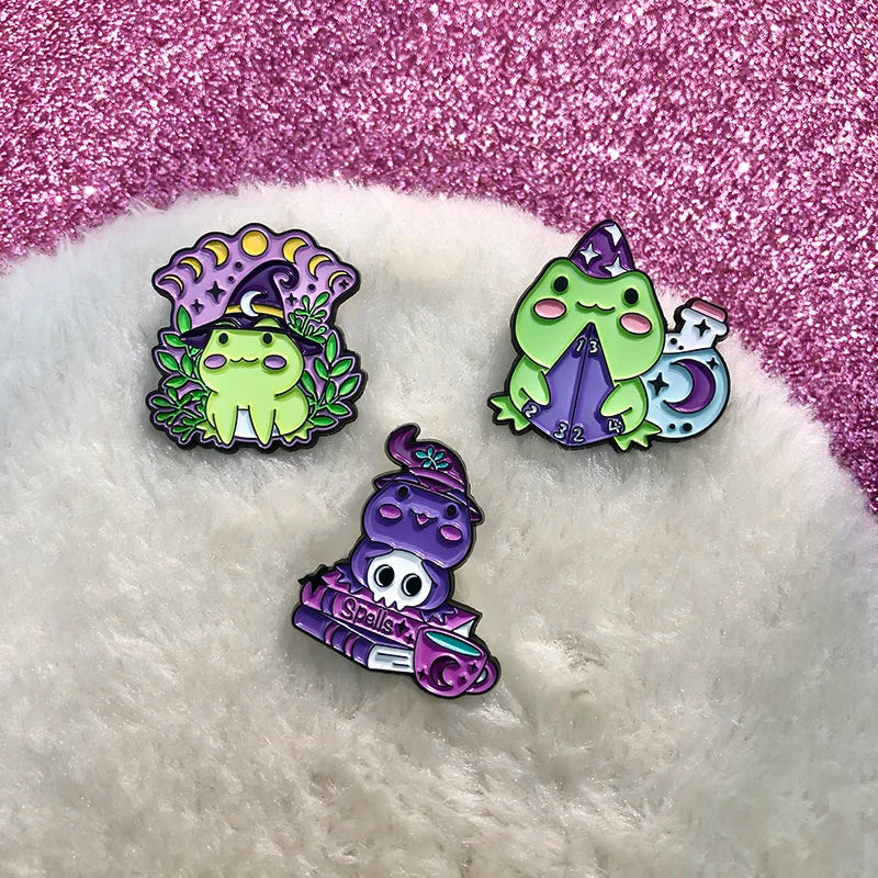 Best Sellers Enamel Pins Custom Set Anime Tarot Oil Painting Frog Witch Brooches Lapel Badges Punk Goth Jewelry