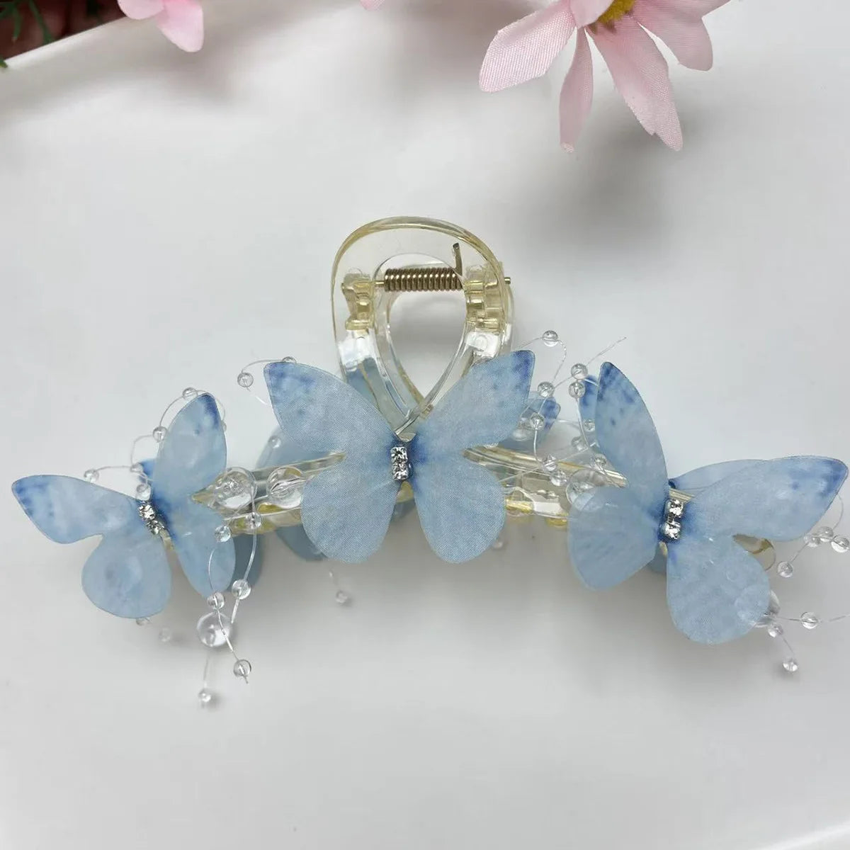 Lily Flower Grasp Clip Fresh Sweet Beach Flowers Claw Barrettes Acetic Acid Hair Clip Hair Commuter Side Hair Accessories
