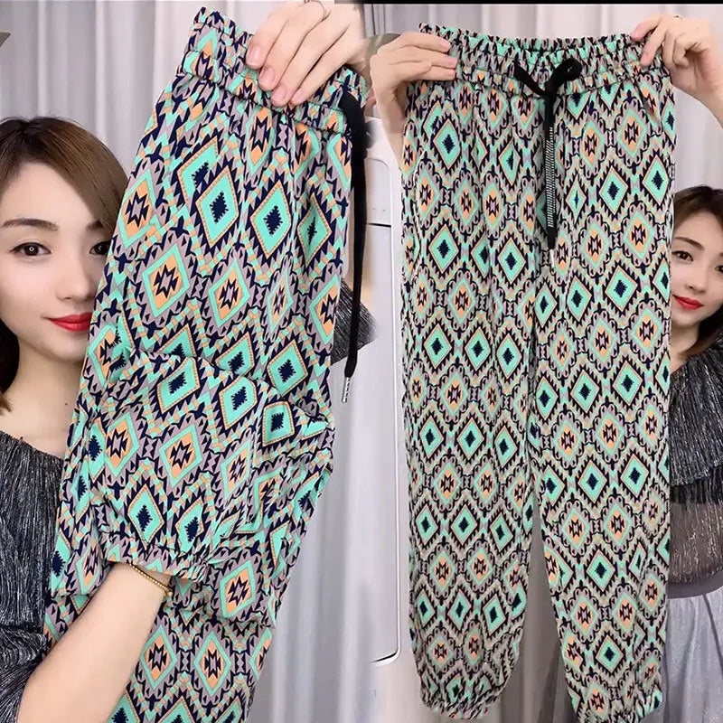Fashion Leopard High Waist Women's Pants Vintage Casual New Y2K Female Pants Young Streetwear Hip-Hop Straight Trousers 2024