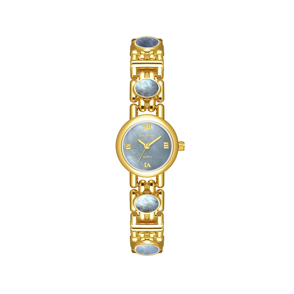 Light Luxury Women's Watches Aurora Natural Shell High Quality Bracelet Quartz Wristwatch Roman Numerals Round Dial Woman Watch