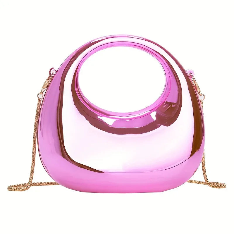 Mini Golden Evening Bag Purses and Handbags Luxury Designer Shoulder Bags Funny Shape Party Wedding Acrylic Shiny Clutch Purse