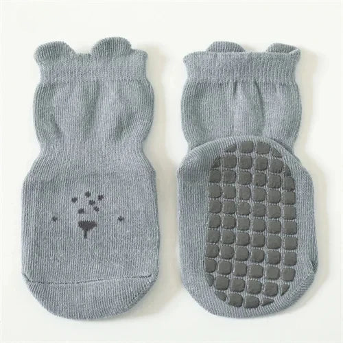 3/5 Pairs Baby Adorable Animals Pattern Non Slip Floor Socks, Breathable Casual Socks for Boys and Girls Kids Indoor Activities