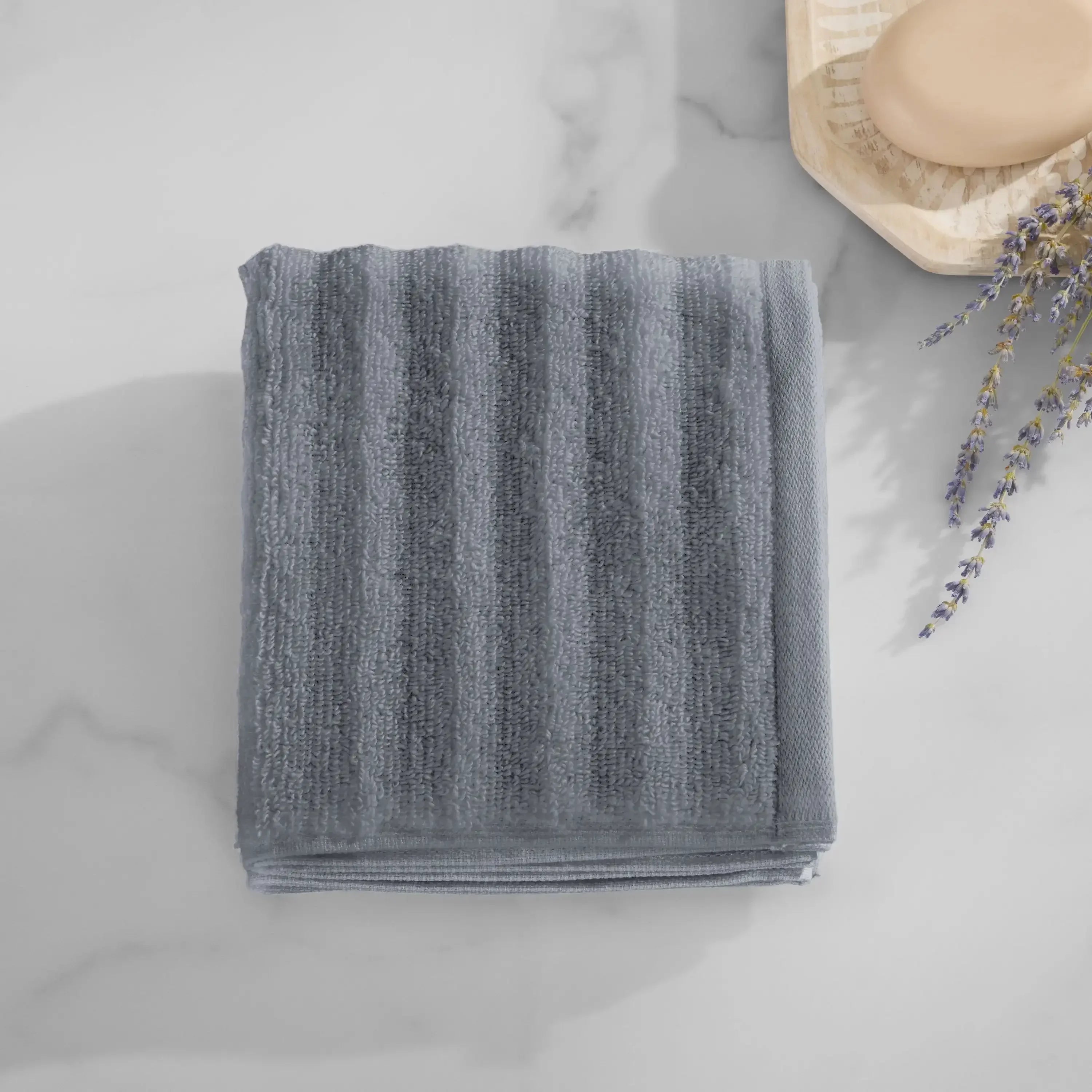 NEW ARRIVALS Textured Washcloth, 12" x 12", Grey