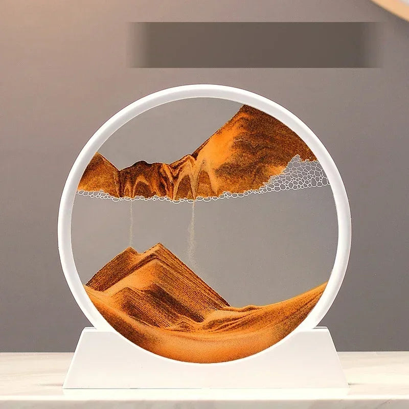 Sandscape Kinetic Sand Art Frame Quicksand 3D Dynamic Liquid Hourglass Moving Sand Painting Flowing Sand Office Home Decor Gifts