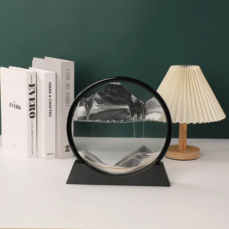 Sandscape Kinetic Sand Art Frame Quicksand 3D Dynamic Liquid Hourglass Moving Sand Painting Flowing Sand Office Home Decor Gifts